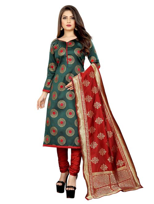 zari work unstitched suit set - 20240768 - Very Small Image - 1