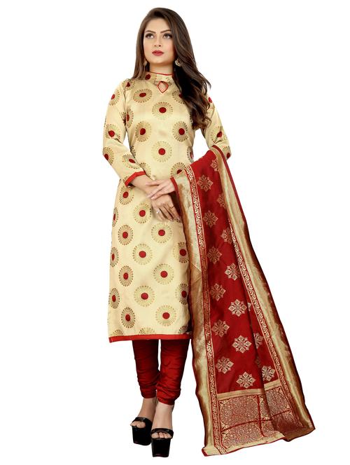 zari work unstitched suit set - 20240769 - Very Small Image - 1