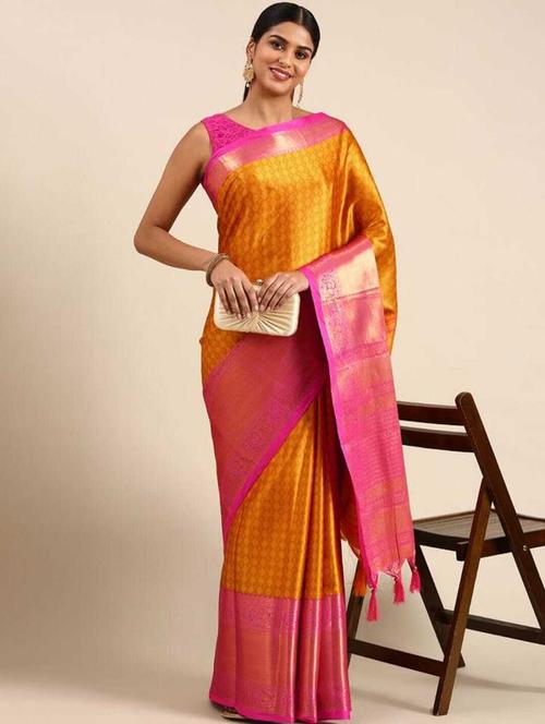jacquard work kanjivaram saree with blouse - 20243192 - Very Small Image - 1