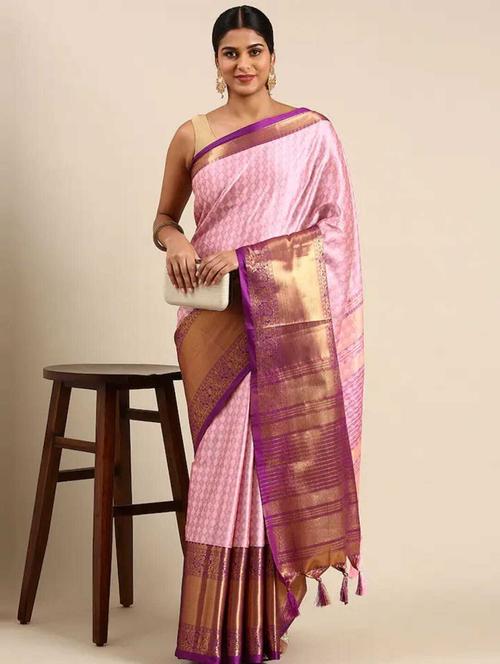 jacquard work kanjivaram saree with blouse - 20243194 - Very Small Image - 1