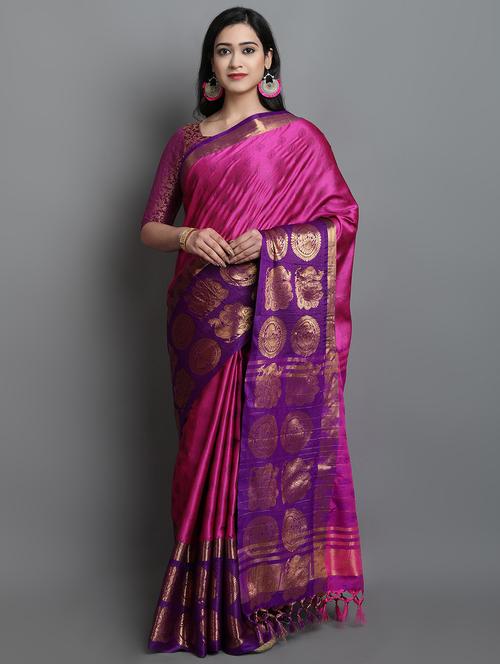 zari work dharmavaram saree with blouse - 20243292 - Very Small Image - 1