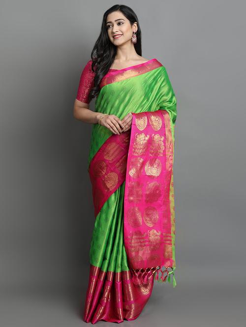 zari work dharmavaram saree with blouse - 20243293 - Very Small Image - 1