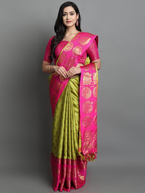 zari work dharmavaram saree - 20243296 - Very Small Image - 1