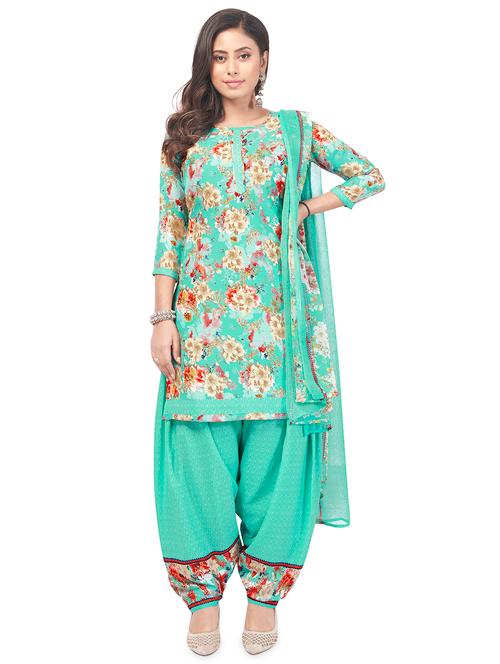floral printed unstitched suit set - 20243612 - Very Small Image - 1