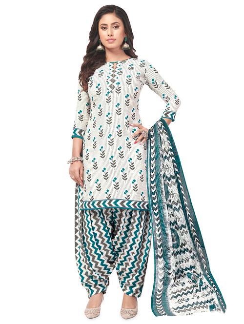 printed unstitched salwar suit set - 20243625 - Very Small Image - 1