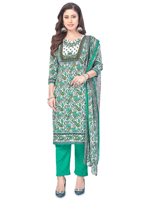 floral printed unstitched suit set - 20243627 - Very Small Image - 1