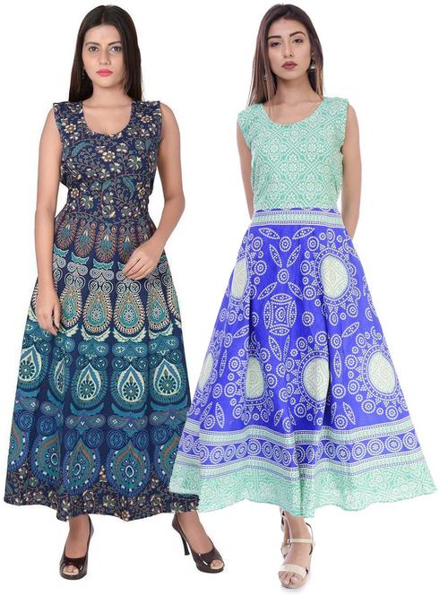 pack of 2 fit & flare ethnic dress - 20243639 - Very Small Image - 1