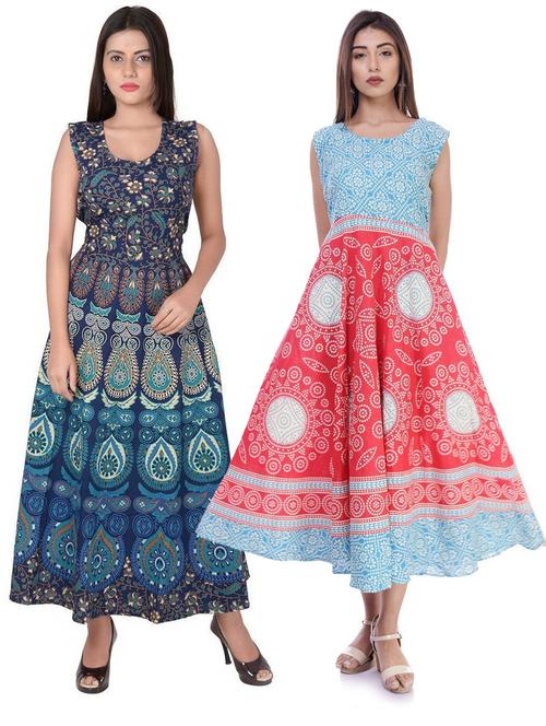 pack of 2 fit & flare ethnic dress - 20243641 - Very Small Image - 1