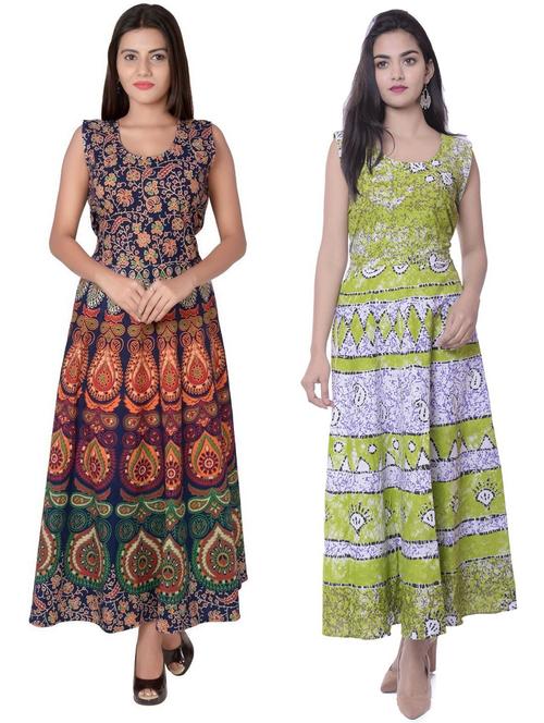 pack of 2 fit & flare ethnic dress - 20243714 - Very Small Image - 1