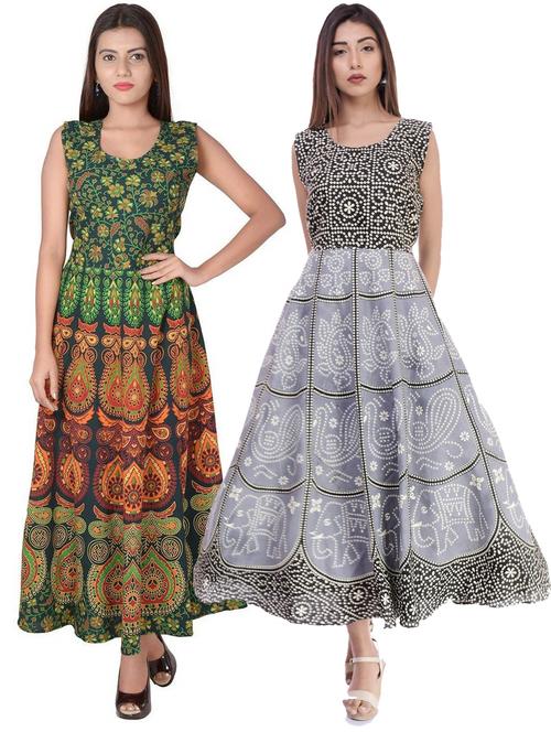 pack of 2 fit & flare ethnic dress - 20243788 - Very Small Image - 1