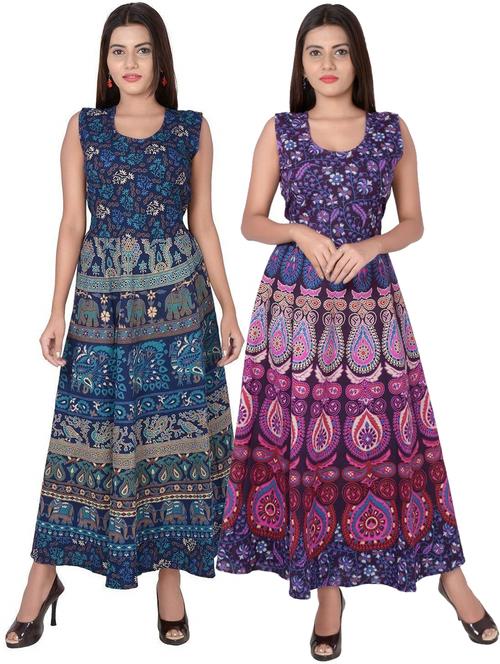 pack of 2 fit & flare ethnic dress - 20243962 - Very Small Image - 1