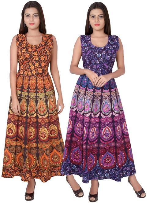 pack of 2 fit & flare ethnic dress - 20244128 - Very Small Image - 1