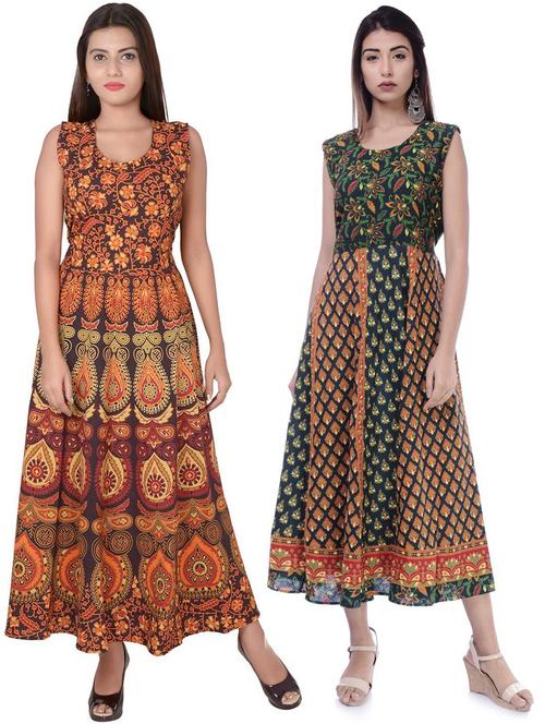 pack of 2 fit & flare ethnic dress - 20244169 - Very Small Image - 1