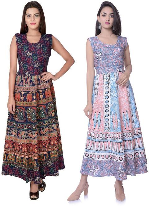 pack of 2 fit & flare ethnic dress - 20244170 - Very Small Image - 1