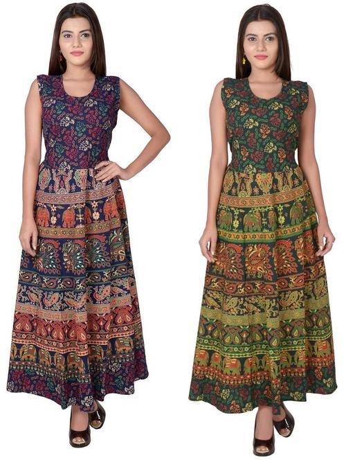 pack of 2 fit & flare ethnic dress - 20244187 - Very Small Image - 1