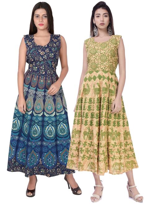 pack of 2 fit & flare ethnic dress - 20244201 - Very Small Image - 1
