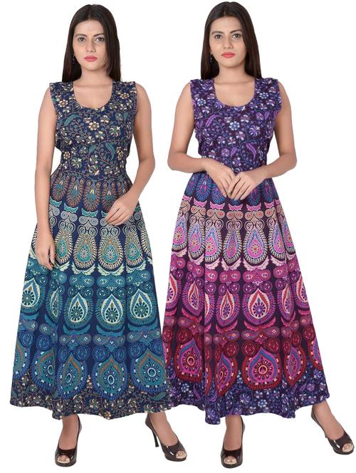 pack of 2 fit & flare ethnic dress - 20244251 - Very Small Image - 1