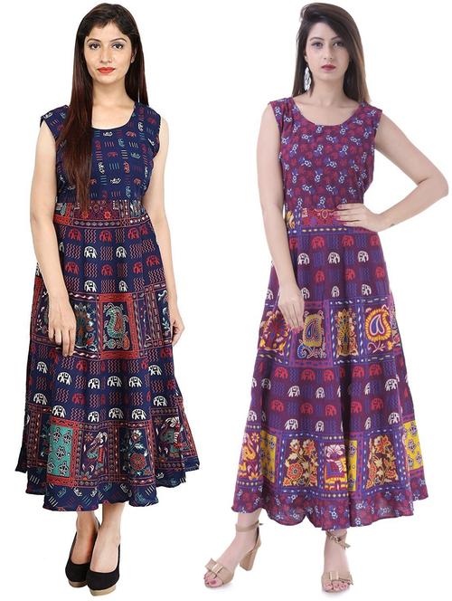 pack of 2 fit & flare ethnic dress - 20244295 - Very Small Image - 1