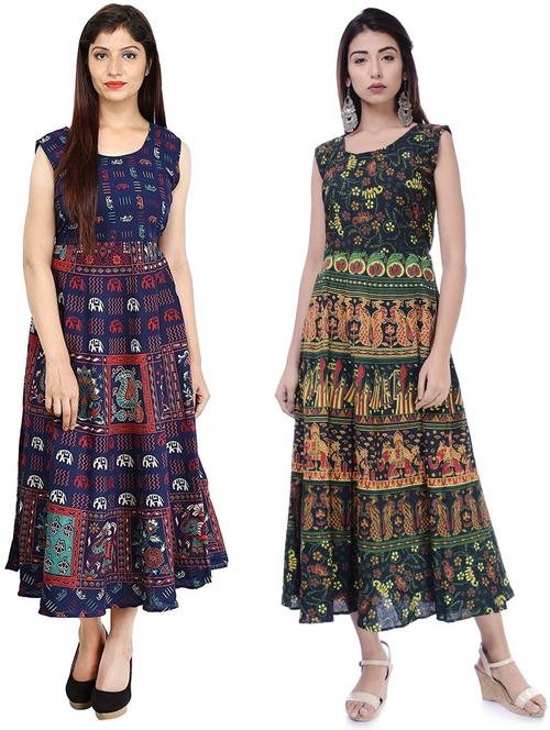 pack of 2 fit & flare ethnic dress - 20244308 - Very Small Image - 1