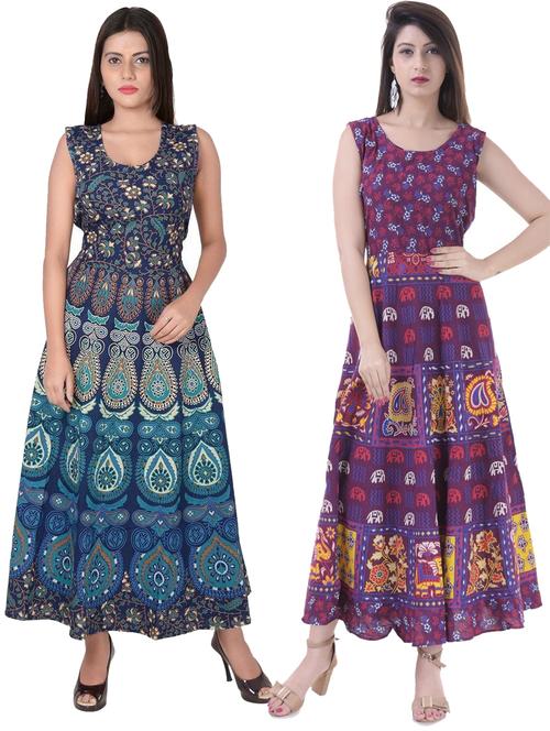 pack of 2 fit & flare ethnic dress - 20244327 - Very Small Image - 1