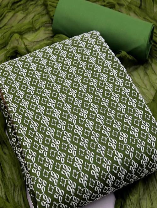 olive colored unstiched dress - 20244983 - Very Small Image - 1