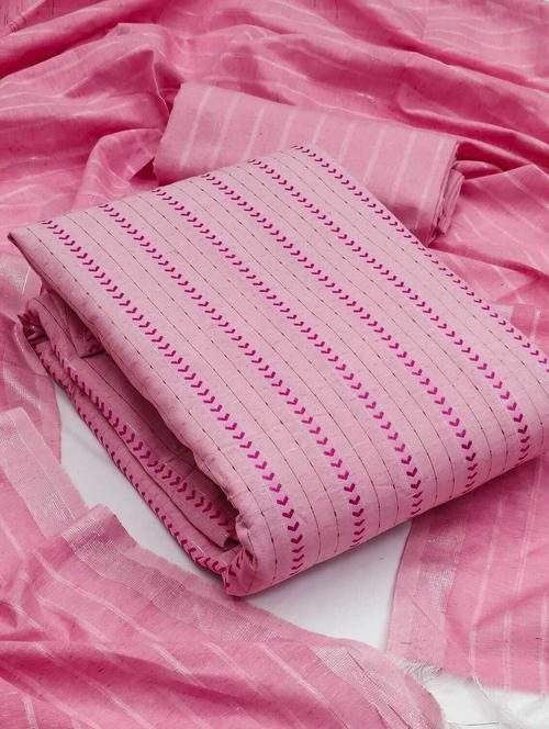 pink self design unstitched suit set - 20245077 - Very Small Image - 1