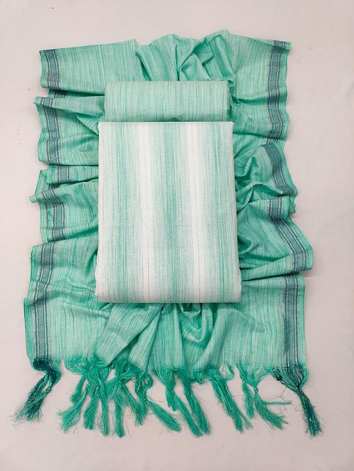 turquoise self design unstitched suit set - 20245259 - Very Small Image - 1