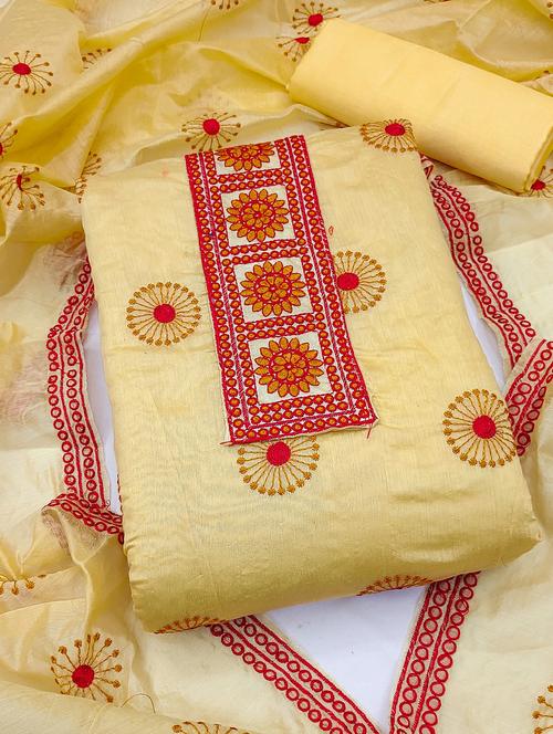 embroidered unstitched salwar suit set - 20245288 - Very Small Image - 1