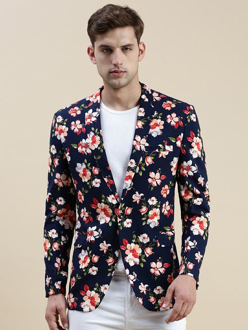 men floral single breasted casual blazer - 20245401 - Very Small Image - 1