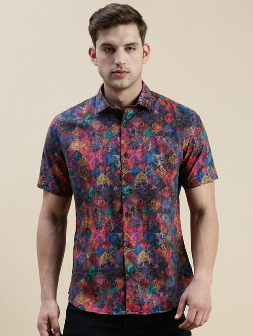 mens printed casual shirt - 20245589 - Very Small Image - 1