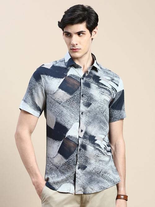 mens printed casual shirt - 20245751 - Very Small Image - 1