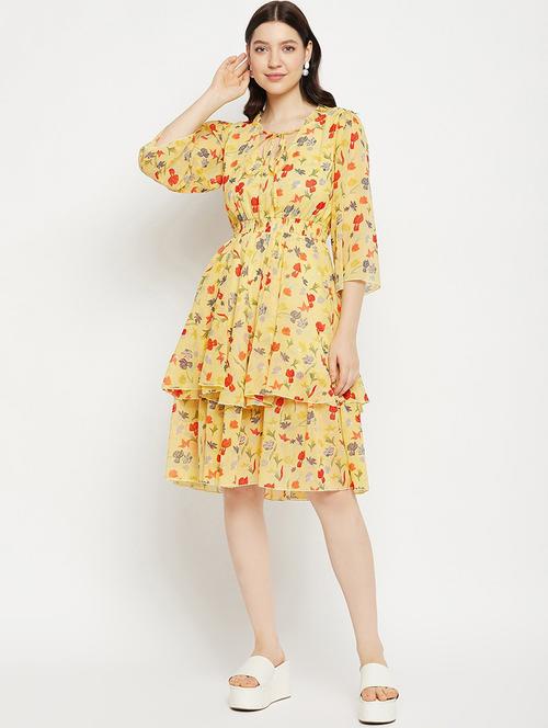 womens floral layered dress - 20245800 - Very Small Image - 1