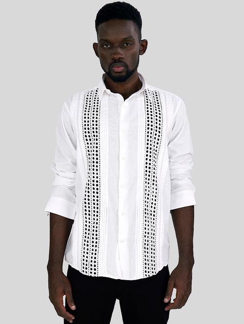 men white linen casual shirt - 20246861 - Very Small Image - 1