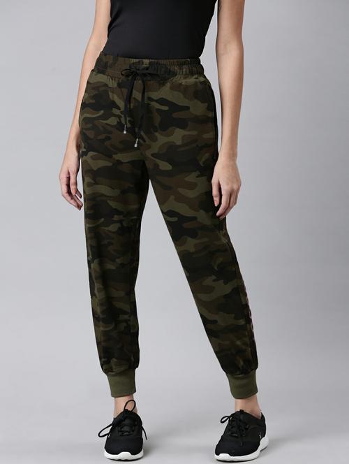 green camouflage print relaxed fit track pant - 20249387 - Very Small Image - 1