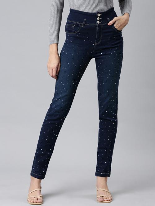 women's embellished slim fit jeans - 20249682 - Very Small Image - 1