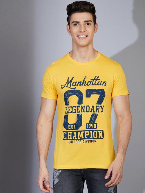 round neck typography print regular t-shirt - 20249844 - Very Small Image - 1