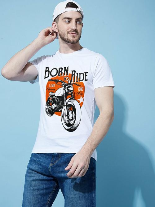 round neck graphic print regular t-shirt - 20250008 - Very Small Image - 1