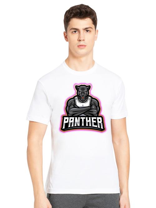 mens round neck front print regular t-shirt - 20250023 - Very Small Image - 1