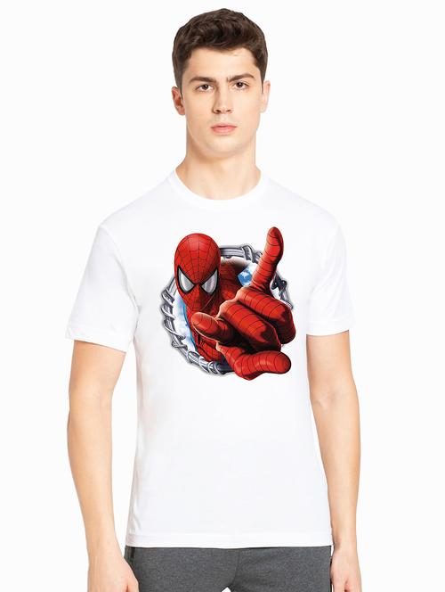 mens round neck chest print regular t-shirt - 20250220 - Very Small Image - 1