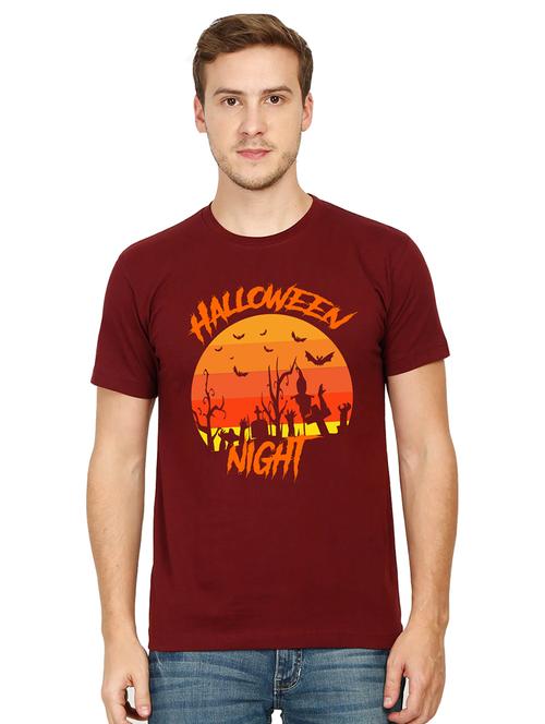mens round neck chest print regular t-shirt - 20250478 - Very Small Image - 1
