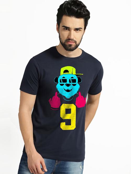men blue round neck regular t-shirts - 20250808 - Very Small Image - 1