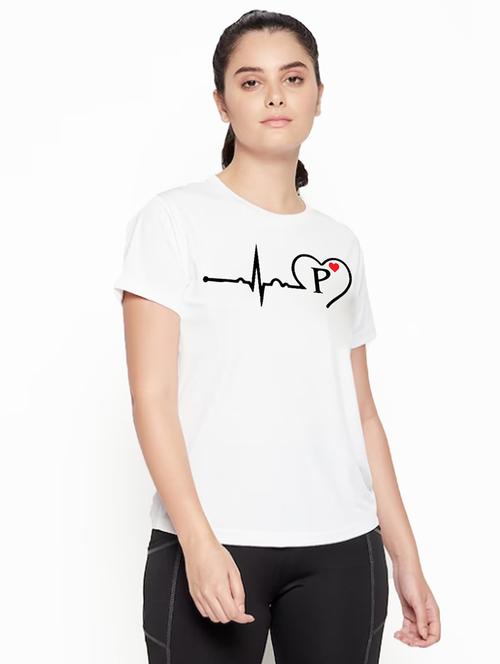 women's chest print round neck t-shirt - 20251078 - Very Small Image - 1