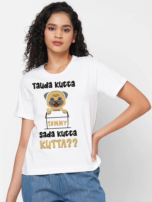 women's front print round neck t-shirt - 20251086 - Very Small Image - 1