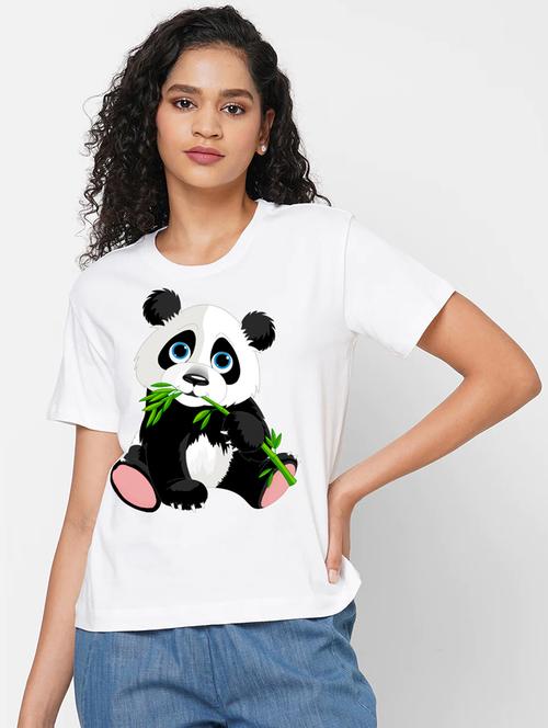 women's front print round neck t-shirt - 20251117 - Very Small Image - 1