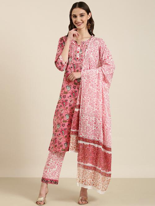 women floral printed kurta pant set with dupatta - 20251365 - Very Small Image - 1