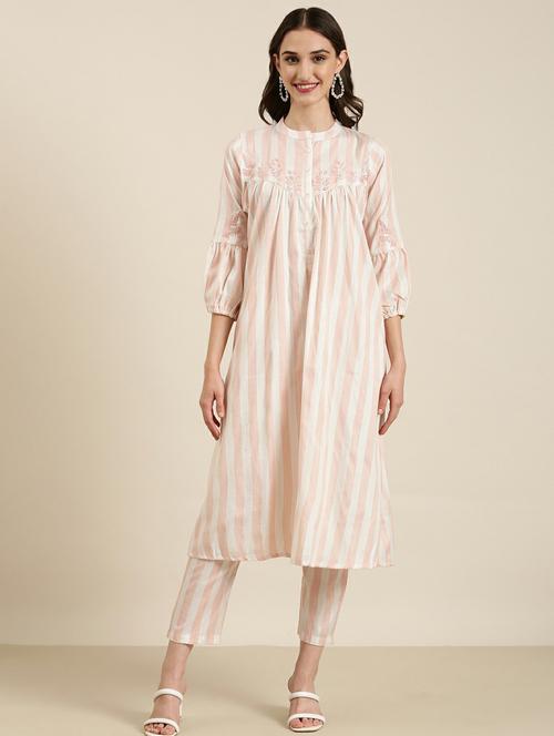 women stripes print kurta pant set - 20251373 - Very Small Image - 1