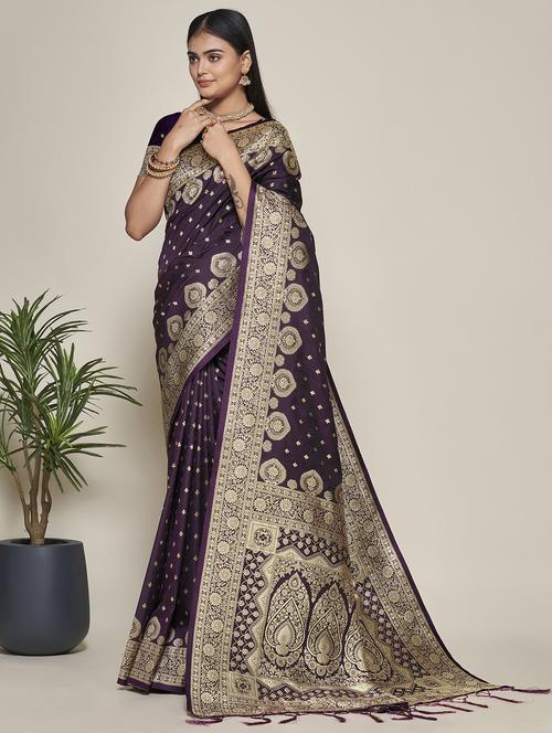 jacquard work banarasi saree with blouse - 20251863 - Very Small Image - 1