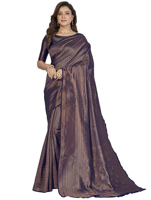 jacquard work banarasi saree with blouse - 20251932 - Very Small Image - 1