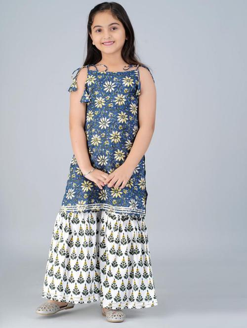 floral print kurta sharara set - 20252092 - Very Small Image - 1