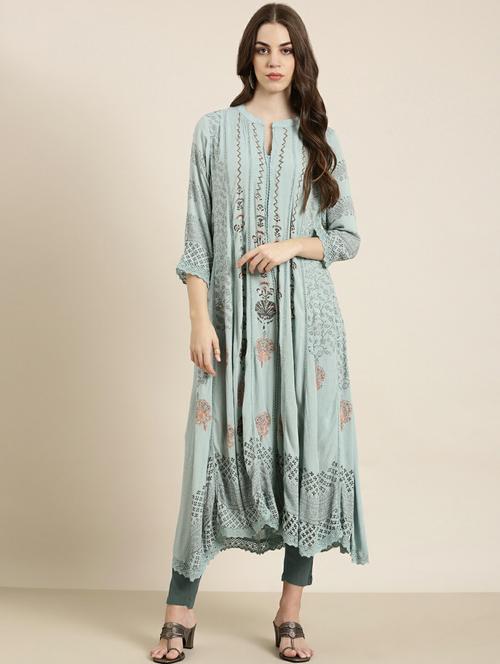 women block print a-line kurta - 20252333 - Very Small Image - 1